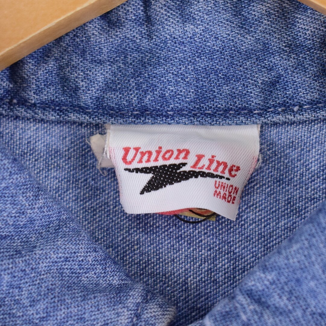 Union Line 長袖 ボタンダウンデニムシャツ USA製 メンズXL /eaa341021