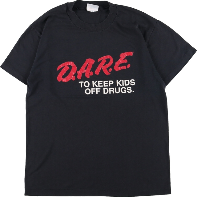 90年代 ヘインズ Hanes D.A.R.E. 薬物乱用予防教育 プリントTシャツ メンズM ヴィンテージ /eaa340168