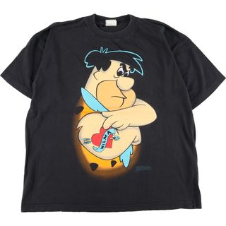 古着 90年代 NOVEL TEEZ THE FLINTSTONES 原始家族フリントストーン キャラクタープリントTシャツ メンズXL ヴィンテージ /eaa340268(Tシャツ/カットソー(半袖/袖なし))