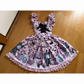 アンジェリックプリティー(Angelic Pretty)のHappy Treat Party Cafe skirt ピンク SALE(ひざ丈スカート)