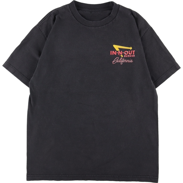 IN-N-OUT BURGER CALIFORNIA 両面プリント アドバタイジングTシャツ メンズM /eaa339757