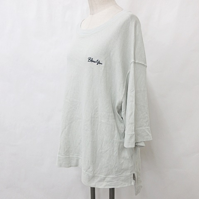 SLOBE IENA(スローブイエナ)のスローブ イエナ カットソー Tシャツ 七分袖 丸首 刺繍 綿 グレー  レディースのトップス(その他)の商品写真