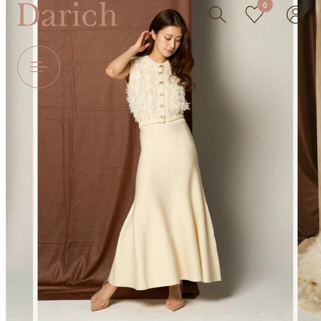 Darich(ダーリッチ)のダーリッチ キルティングボタンループニット wht レディースのトップス(タンクトップ)の商品写真