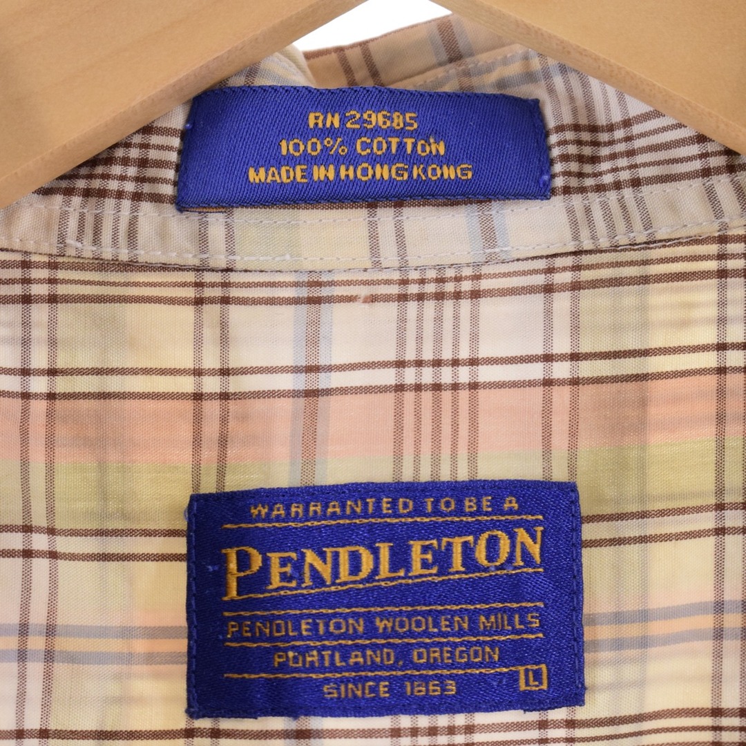 ペンドルトン PENDLETON 半袖 ボタンダウン チェックシャツ メンズXXL /eaa337232