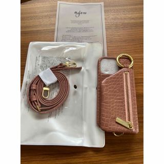 エジュー【ひも付きクロコ】ピンク iPhone13proの通販|ラクマ