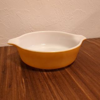 パイレックス(Pyrex)の訳アリ特価［ビンテージ］Pyrex キャセロール　茶(容器)