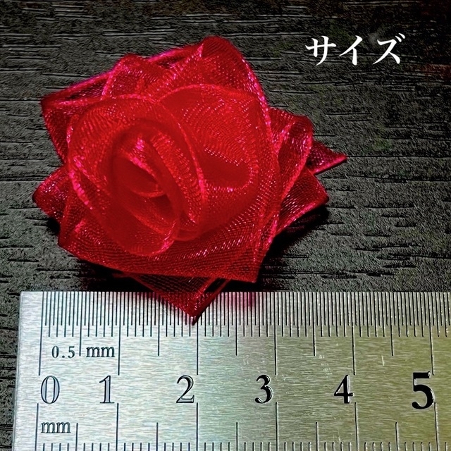 🌹薔薇花リボン10個セット箱入りno.Ｆ ハンドメイドの素材/材料(各種パーツ)の商品写真