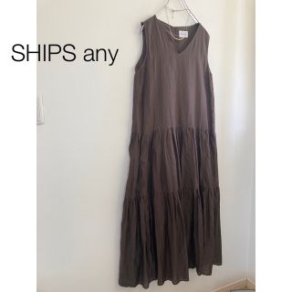 シップス(SHIPS)のタグ付き未使用品★シップス★ノースリーブコットンシルクティアードロングワンピース(ロングワンピース/マキシワンピース)