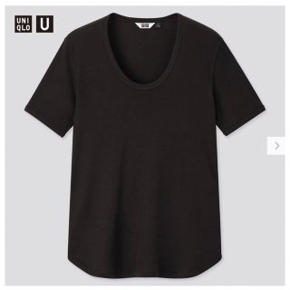 ユニクロ(UNIQLO)の【新品・タグ付き】ユニクロU  リブラウンドネックT XL ブラック 完売商品(Tシャツ(半袖/袖なし))