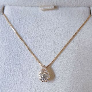 テイクアップ(TAKE-UP)のテイクアップ ダイヤモンド ムーンドロップ ネックレス K18YG 0.17ct(ネックレス)