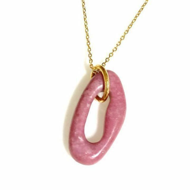 【新品】TOUS トウス 天然石 ネックレス VERMEIL ゴールド ピンク