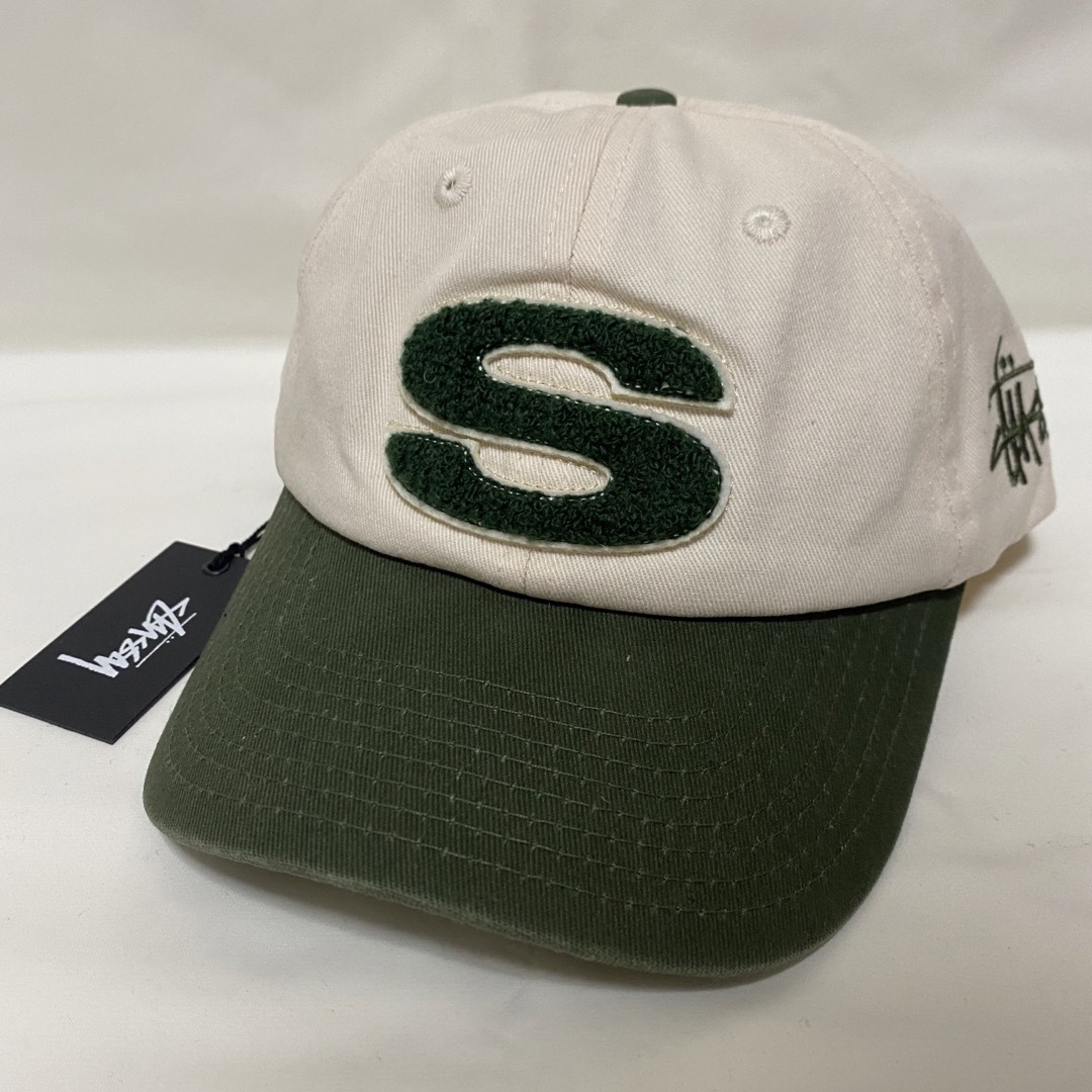 帽子海外限定 STUSSY ステューシー　S　ロゴ　ロー　2トーン　キャップ