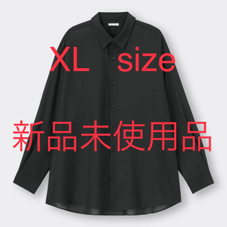ジーユー(GU)のGU シアー オーバーサイズシャツ（長袖）　BLACK(シャツ)