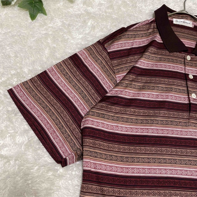 Yves Saint Laurent - ポロシャツ 刺繍 サンローラン vintage 奇抜