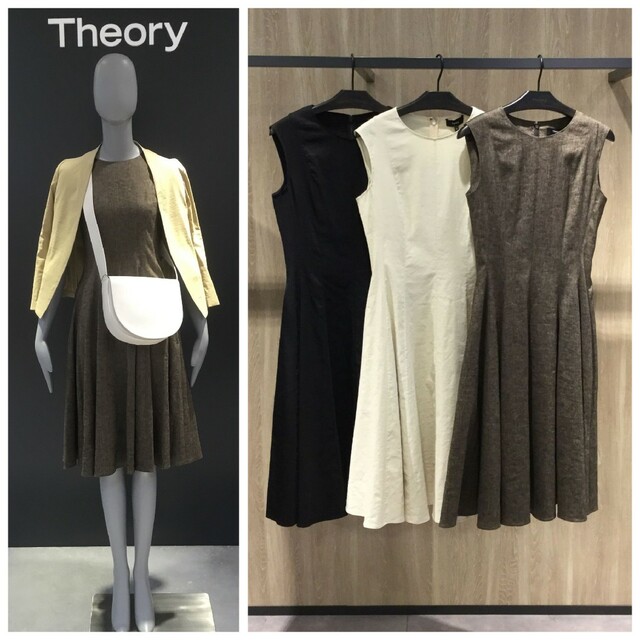 極美品　定価36000円　Theory　上質リネンドレスワンピース