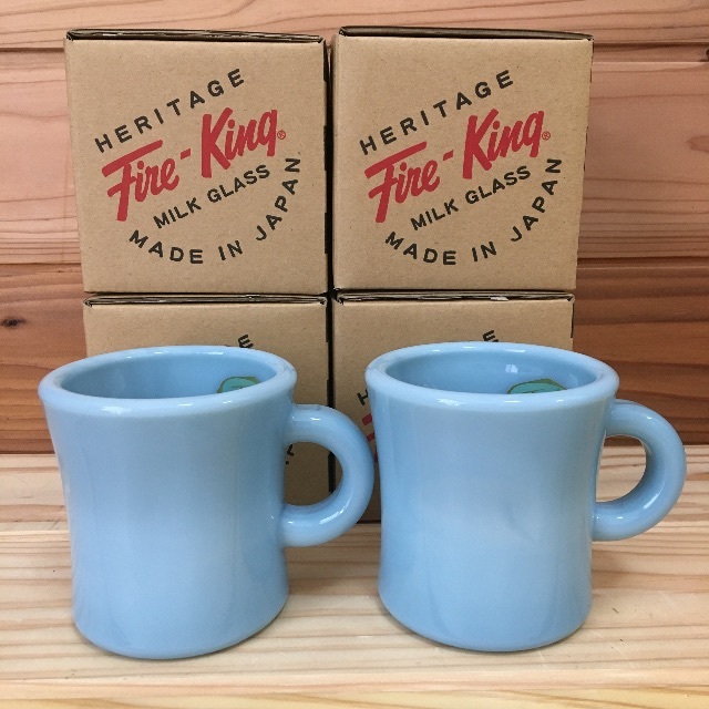 Fire-King - 4個セット Fire-King エキストラヘビーマグ ブルー Fire-King - 4個セット Fire-King エキストラヘビーマグ ブルー