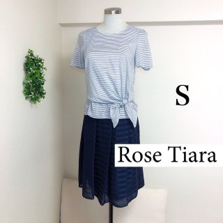 ローズティアラ(Rose Tiara)のローズティアラの涼しげなゆったりボーダーブラウスSサイズ(シャツ/ブラウス(半袖/袖なし))