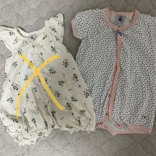 プチバトー(PETIT BATEAU)のプチバトー　夏　ロンパース　3m(ロンパース)