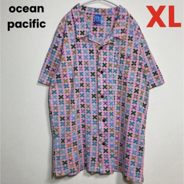 OCEAN PACIFIC(オーシャンパシフィック)のocean pacific シャツ 花柄 ピンクXLサイズ 良品 メンズのトップス(シャツ)の商品写真