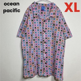 オーシャンパシフィック(OCEAN PACIFIC)のocean pacific シャツ 花柄 ピンクXLサイズ 良品(シャツ)