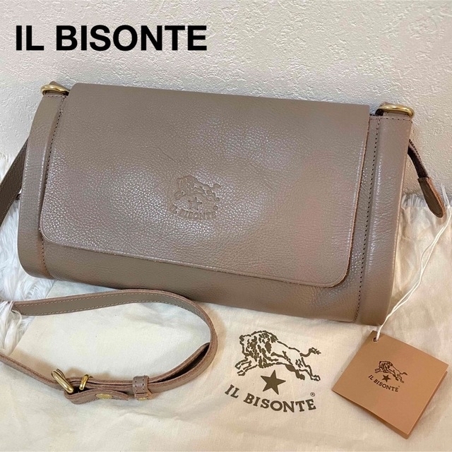 IL BISONTE イルビゾンテ ショルダーバッグ レザー グレージュ | www