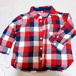 ムジルシリョウヒン(MUJI (無印良品))の子供用90サイズシャツ(チェック柄)(Tシャツ/カットソー)
