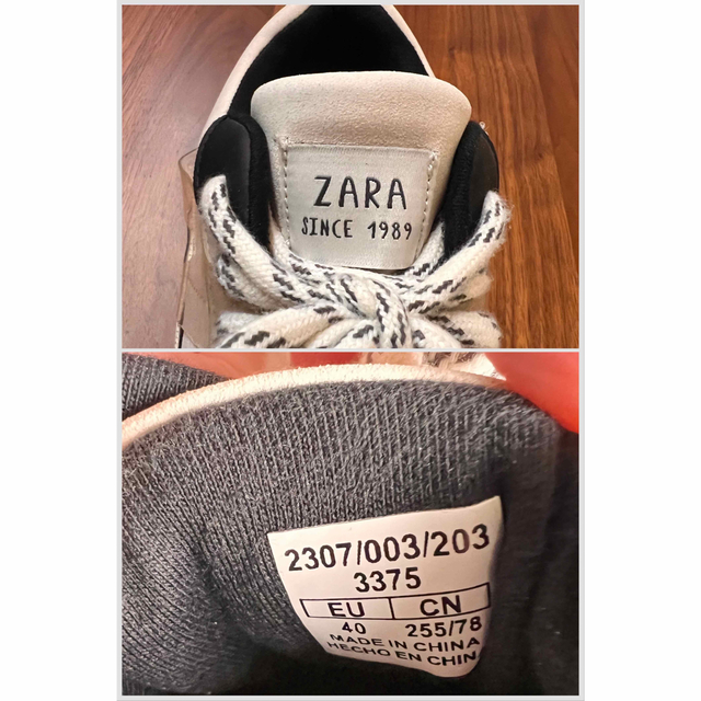 ZARA(ザラ)のZARA 40（26cm）ビニールコーティングディテールスニーカー レディースの靴/シューズ(スニーカー)の商品写真