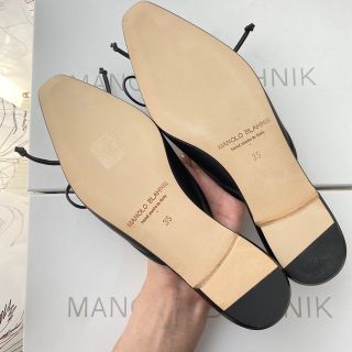 残り１【新品】Manolo Blahnik バレエ ミュール ブラック 36.5