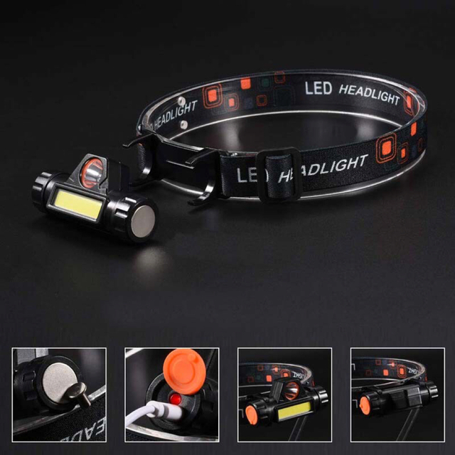LEDヘッドライトランプ USB充電式屋外キャンプ サイクリング　登山 スポーツ/アウトドアのアウトドア(ライト/ランタン)の商品写真