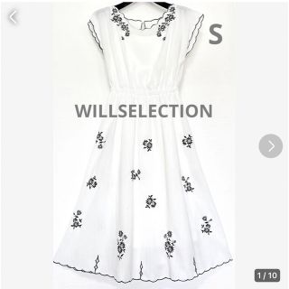 ウィルセレクション(WILLSELECTION)の★新品★WILLSELECTION ウィルセレクション　花刺繍ワンピース　白　S(ロングワンピース/マキシワンピース)