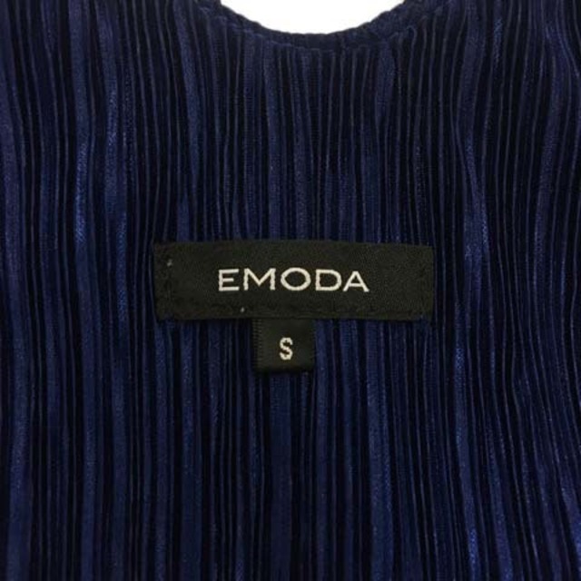 EMODA(エモダ)のエモダ チュニック ブラウス カットソー プリーツ ノースリーブ S 青 紺 レディースのトップス(チュニック)の商品写真