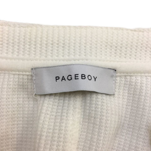 PAGEBOY(ページボーイ)のページボーイ カットソー プルオーバー スリットネック ノースリーブ F 白 レディースのトップス(カットソー(半袖/袖なし))の商品写真