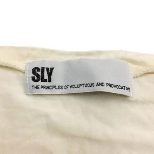 SLY(スライ)のスライ Tシャツ カットソー ロンT Uネック ボーダー 長袖 F 白 黒 レディースのトップス(Tシャツ(長袖/七分))の商品写真