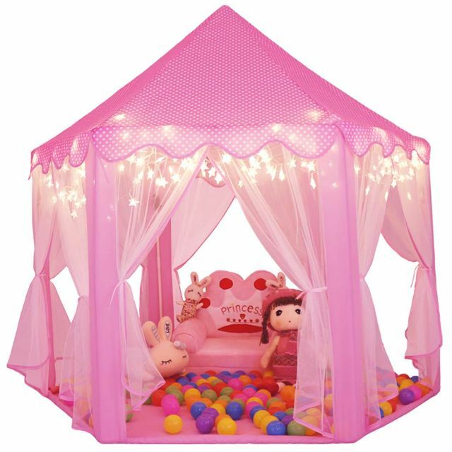 【色:ピンク2】キッズテント Wilwolfer プリンセス城型 子供用テント 1
