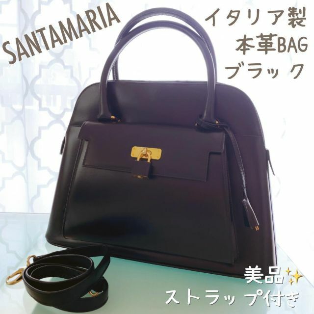 極美品【SANTAMARIA サンタマリア】2way ハンドバッグ♡カーフスキン