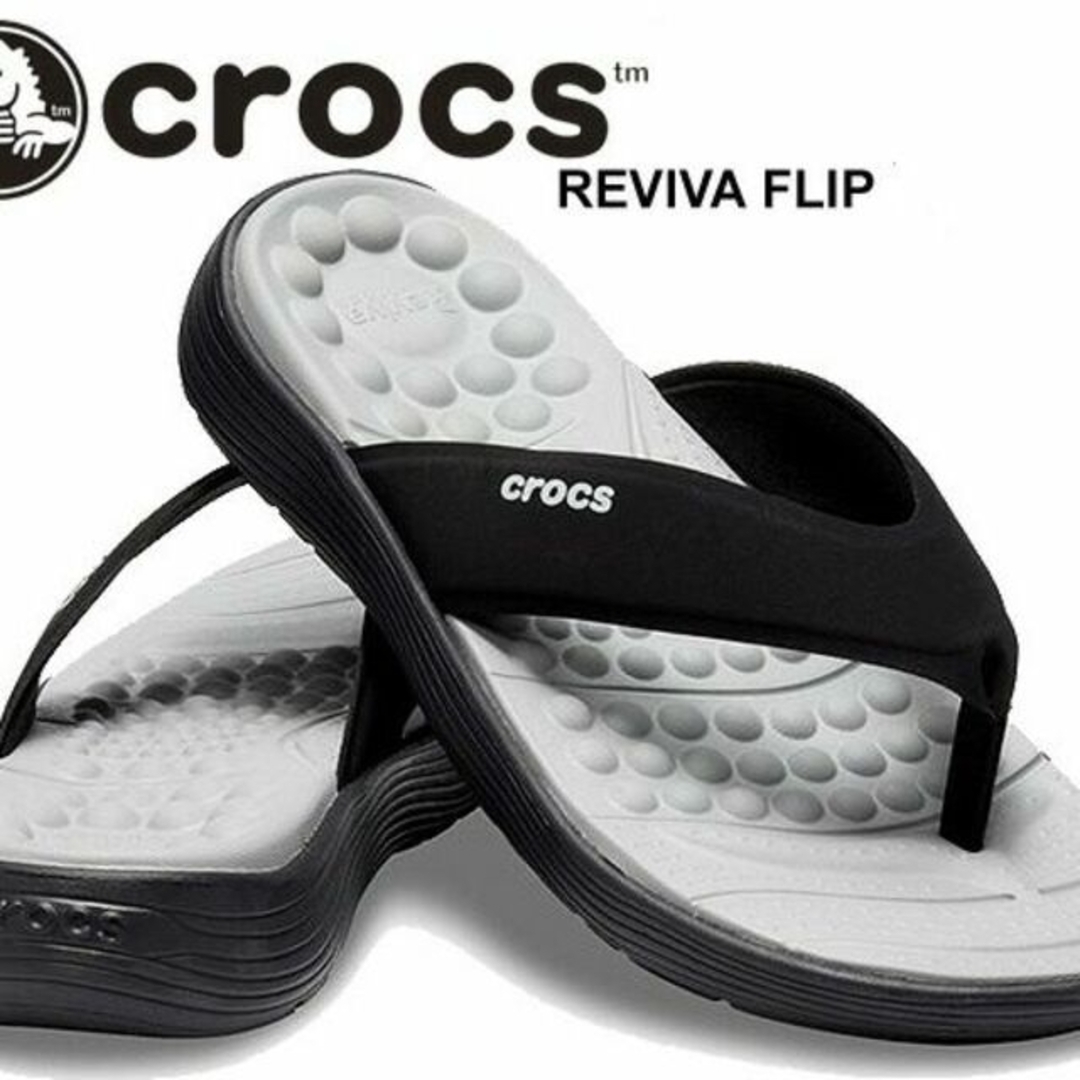crocs(クロックス)の22cm クロックス リバイバ フリップ フロップ サンダル ブラック W6 レディースの靴/シューズ(サンダル)の商品写真