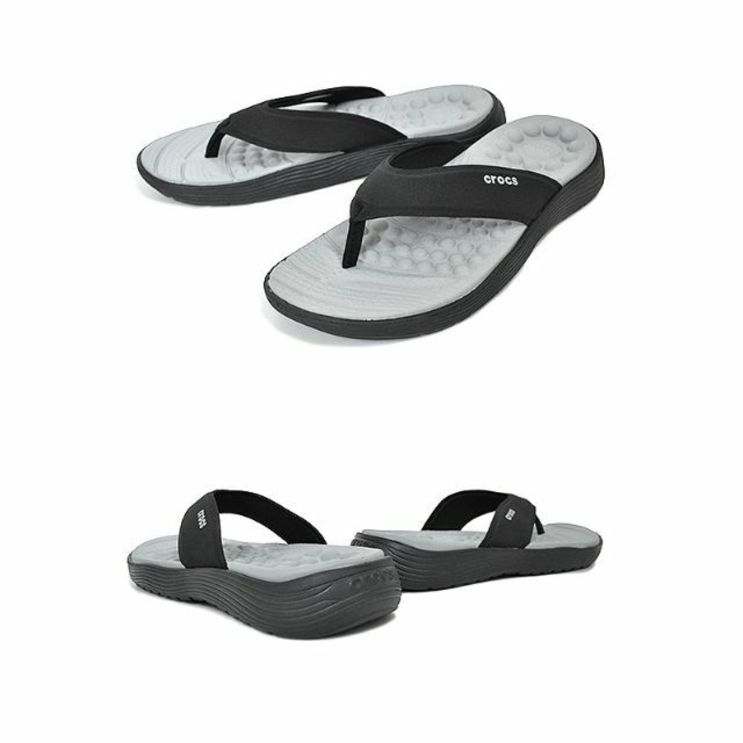 crocs(クロックス)の22cm クロックス リバイバ フリップ フロップ サンダル ブラック W6 レディースの靴/シューズ(サンダル)の商品写真