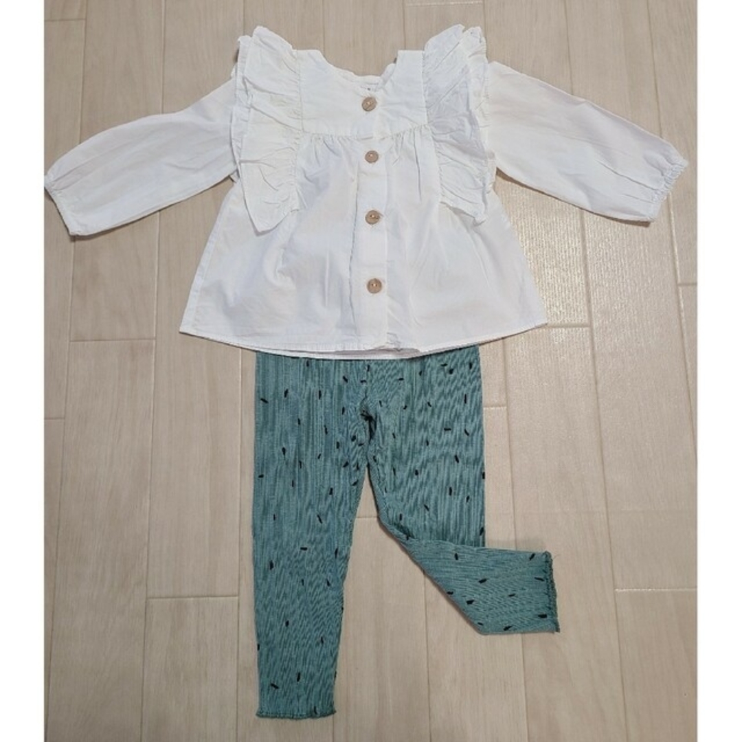 ZARA KIDS(ザラキッズ)のザラベビー　ZARA　ブラウスパンツセット　18-24months/92cm キッズ/ベビー/マタニティのキッズ服女の子用(90cm~)(ブラウス)の商品写真