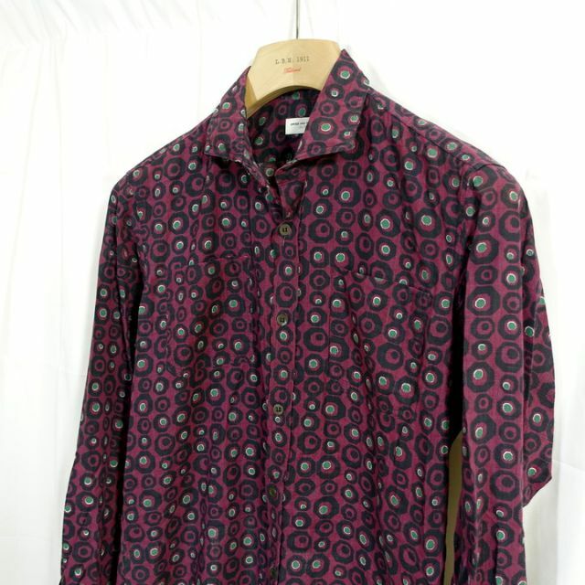独特の上品 【良品】ドリスヴァンノッテン 白地切替柄シャツ DRIES