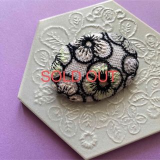 ⑥28ミナペルホネン ハンドメイド ブローチアクセサリー ヘアゴム変更
