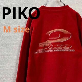 ピコ(PIKO)のpiko　ピコ　メンズ　M　赤　プリント　ロゴ　トレーナー(スウェット)