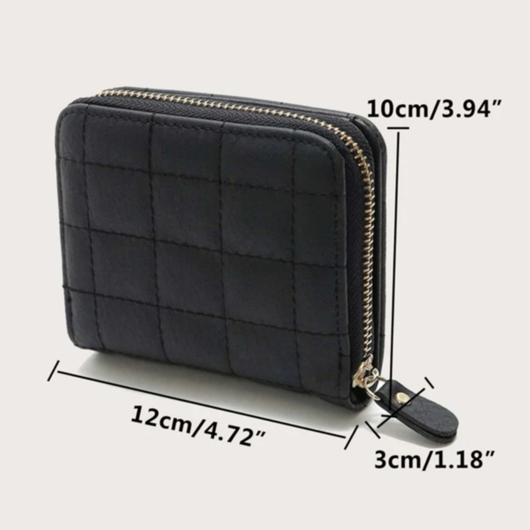 格子縞　ジッパーアラウンド　ミニ財布 レディースのファッション小物(財布)の商品写真