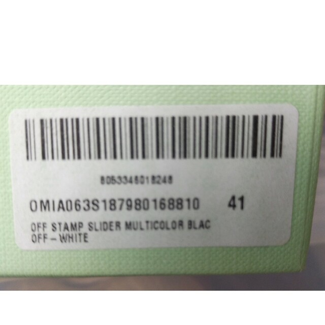 OFF-WHITE(オフホワイト)の送料込 新品 袋 箱付 オフホワイト スライド サンダル 26cm EU41 黒 メンズの靴/シューズ(サンダル)の商品写真