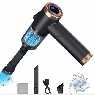 ハンディークリーナー 9000pa 2WAY コンパクト ノズル付 ブラック(掃除機)