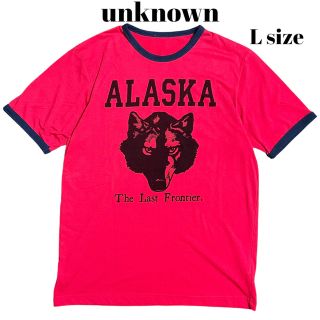 アートヴィンテージ(ART VINTAGE)のunknown リンガーTシャツ アニマルT ウルフ 染み込みプリント(Tシャツ/カットソー(半袖/袖なし))