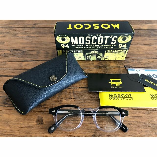 MOSCOT LEMTOSH 44 BLACK/CRYSTAL レンズ付き 3