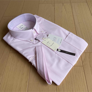 スーツカンパニー(THE SUIT COMPANY)のスーツカンパニー　半袖ドレスシャツ　ビズポロサイズM 39cm BDチェック新品(シャツ)