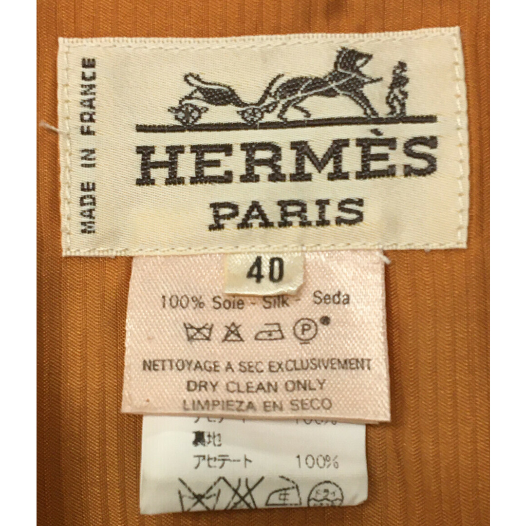 エルメス HERMES ベスト シルク100％ 乗馬柄    レディース 40