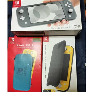ニンテンドースイッチ(Nintendo Switch)の美品　Switch Lite　グレー　各種セット　まとめ売り(家庭用ゲーム機本体)