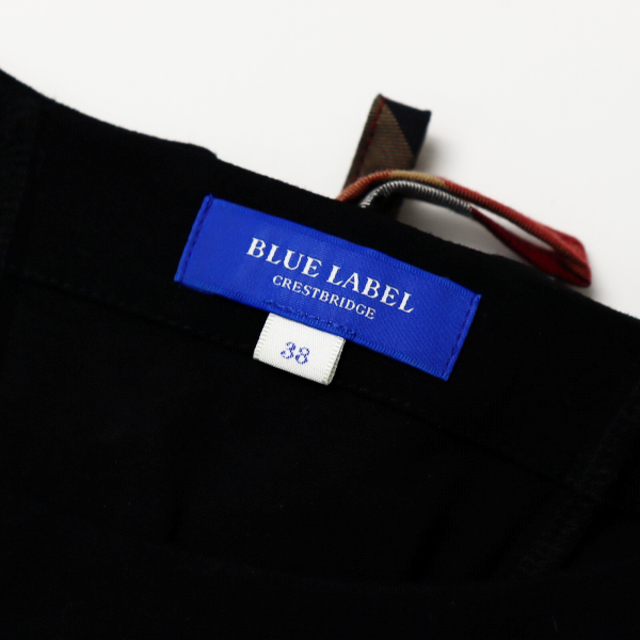 BLUE LABEL CRESTBRIDGE ブルーレーベル クレストブリッジ チェックレースアップ ストレッチワンピース 38/ブラック【2400013356763】 レディースのワンピース(その他)の商品写真